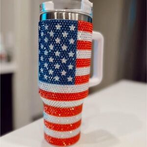 4th of July Rhinestone Tumbler Cup